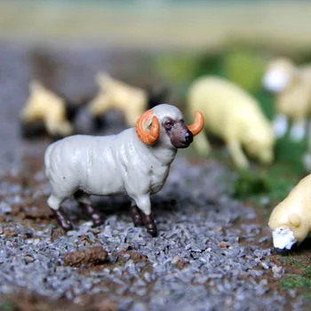 Modelis 1:32 Avių Miniatiūriniai Ožkų Ūkį piktadarys Už Kraštovaizdžio Geležinkelio Maketas