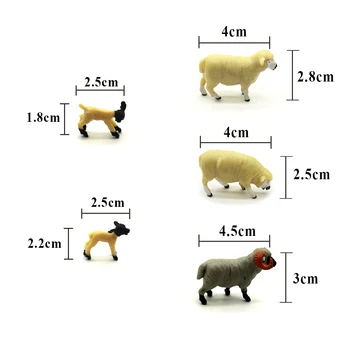 Modelis 1:32 Avių Miniatiūriniai Ožkų Ūkį piktadarys Už Kraštovaizdžio Geležinkelio Maketas