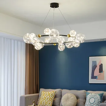 Modernaus Blizgesio Šviestuvai Kambarį Miegamojo Lubų G9 LED Reguliuojamas Stiklo Kamuolys Kabo Lempa Valgomojo Šviestuvai