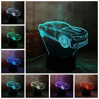Modernus 3D Automobilių Naktį LED RGB Šviesos 7 Spalvų Keitimas USB Touch Miegamasis Stalo Lempa Namų Šaliai Dekoro Berniukas Vaikai lempa Vaikų Diena
