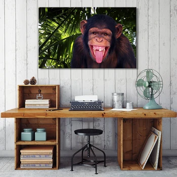 Modernus Gyvūnų HD Plakatai ir Spausdina Sienos Meno Tapybos Drobės Juokiasi Beždžionių Nuotraukų Kambarį Namų Dekoro be Rėmelio