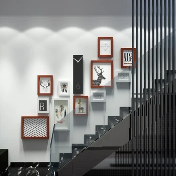 Modernus Minimalistinis Medinis Nuotraukų Rėmelis Set Europos Sienos Kabo Foto Rėmelis Kambarį Miegamojo Sienos Laiptai, Apdaila, Baldai