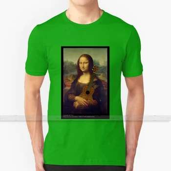 Mona Lisa [ Su Ukulėle ] T - Shirt Vyrai 3D Spausdinimo Vasaros Top Apvalios Kaklo Moterys T Shirts Ukulėle Uke Mona Lisa 