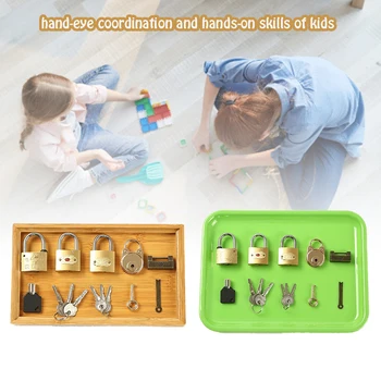 Montessori Atitikimo Žaidimas Lock Rinkinys, Plastikiniai/mediniai Atrakinti Stalo Žaidimas Vaikams Montessori Švietimo Žaislai, Dovanos Vaikams