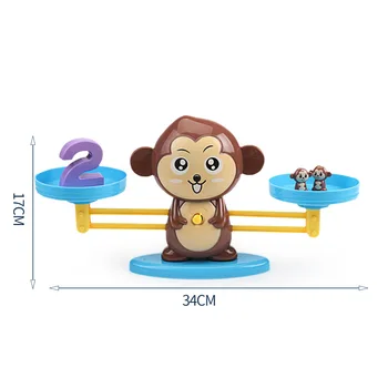 Montessori Matematikos Rungtynės Žaislas stalo Žaidimas, Ruda Beždžionė Pusiausvyros Skalės Skaičius Pusiausvyrą Žaidimas Kūdikių Mokymosi Pridėti ir Atimti