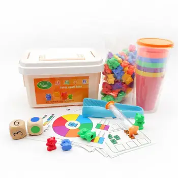 Montessori Žaislai Kūdikiams, Ikimokyklinio Amžiaus Vaikams | 30 Jungiamąją Vinys Mokymosi Žaidimai, Kauliukai Spalvų Rūšiavimo, Skaičiavimo, Mokymosi Žaislai