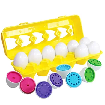 Montessori Žaislai Vaikams, Kūrybos Spalvos Ir Formos Atitikimo Žvalgybos Atitikimo Kiaušinių Įspūdį Švietimo Žaislai