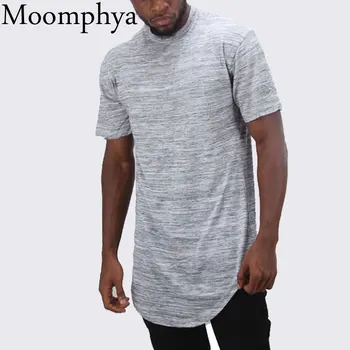 Moomphya Hip-hop streetwear dryžuotas vyrų marškinėlius Ūdomis hem t-shirt vyrų Slim Fit juokingi marškinėliai Vasaros viršūnes camiseta hombre