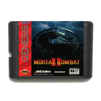 Mortal Kombat II 16 bitų MD Žaidimo Kortelės Sega Mega Drive Genesis