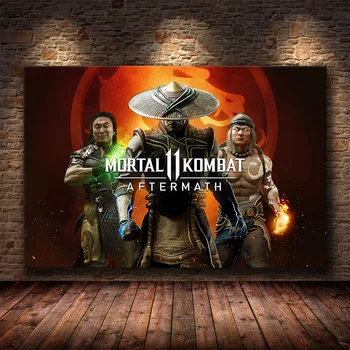 Mortal Kombat Žaidimo Plakatą, Dekoruoti Tapyba ant HD Drobės Drobės Tapybos Mortal Kombat Plakatas Sienos Menas Drobė