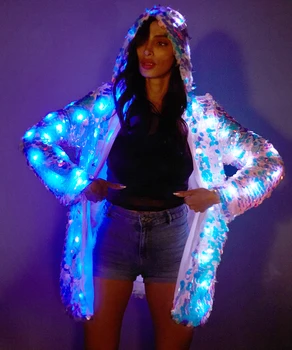 Moteriški Merginos LED China Super Flash Striukė Šviesiai IKI Rave Kūrybos Išorinis sluoksnis Etape Kostiumas Kalėdos Šalis Fancy Dress LED008