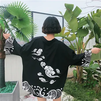 Moteriški viršūnes ir palaidinės 2020 harajuku kawaii marškinėliai Japonijos streetwear apranga, kimono megztinis moteriška yukata womens palaidinė AA001