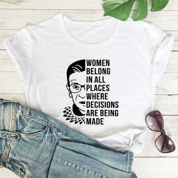 Moterys Priklauso Visas Vietas, T-marškinėliai Madinga Feminizmas Protesto Marškinėlius Atsitiktinis Vasaros Trumpos Rankovės Grafinis Feminizmo Balsuoti Tee Viršų