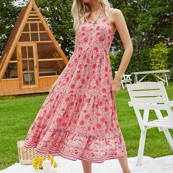 Moterys Vasarą Boho Suknelė 2020 Prarasti Rankovių Atostogų Gėlių Spausdinti Ilgas, Maxi Suknelė Vakare Šalies Paplūdimio Suknelės Vestidos#J30