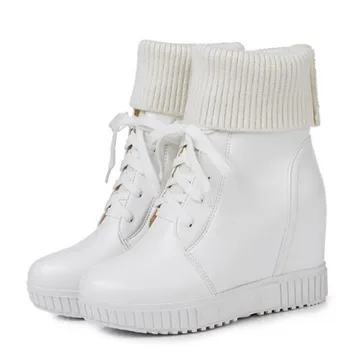 Moterų Batai Rudens-žiemos Naujas stilius Vidaus padidinti Trumpi batai baltos Vilnos verpalų Tamprumo jėga, Kojinės, batai, Frenulum Martin batai
