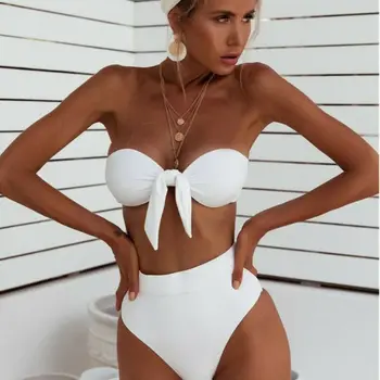 Moterų Bikinis 2020 Metų Vasaros Stebėjimo Liemenėlė Off Peties Bikini Nustatyti Maudymosi Kostiumėliai Maudymosi Kostiumėlį High Waisted Thong Paplūdimio Maudymosi Kostiumėlį
