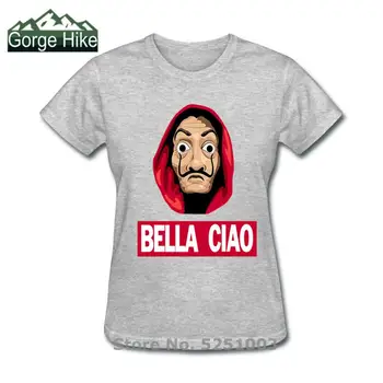 Moterų Gražus, Sveiki Juokinga Bella Ciao T Shirts Pinigų Heist Tees TV Serialas Trumpas Rankovės Tshirts Wome Namas Popieriaus Mados Marškinėliai