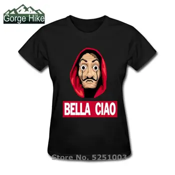 Moterų Gražus, Sveiki Juokinga Bella Ciao T Shirts Pinigų Heist Tees TV Serialas Trumpas Rankovės Tshirts Wome Namas Popieriaus Mados Marškinėliai