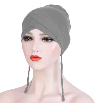 Moterų Hijab Musulmonų Skarelė Plaukų Slinkimas Skrybėlę Ramadanas Paprasto Galvos Wrap Arabų Variklio Dangčio Beanies Skullies Skrybėlę Islamo Arabų Turbaną Bžūp Naujas
