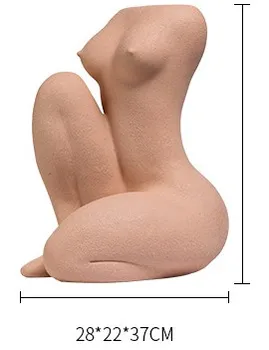 Moterų Kūno Vaza, Post Modernaus Stiliaus Skulptūra Moters Kūno Formos Squating ir Sėdi Laikysena Vaza