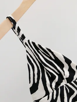 Moterų mada v-kaklo cami viršuje mielas zebras spausdinti viršūnės