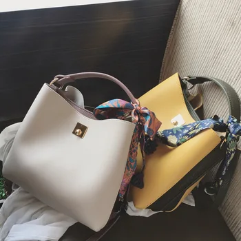 Moterų maišas 2018 naują kibirą krepšiai korėjos mados paprasta nešiojamų Petį krepšys šalikas krepšys