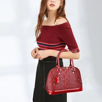 Moterų maišas prabanga, aukštos kokybės lakinės odos mados krokodilo modelis OLIS rankinėje 2019 naujas paprastas petį krepšys