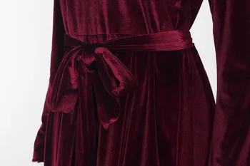 Moterų Retro Aksomo Suknelė 2018 korėjos Stiliaus Rudenį, Žiemą Šalis Suknelės Atsitiktinis ilgomis Rankovėmis Elegantiška Mini Suknelė, vestidos mujer