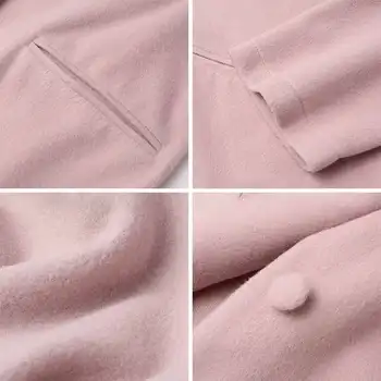 Moterų Rudenį Vilnoniai paltai ZANZEA Atsitiktinis Atvartas Outwear Mados Manteau Femme Moterų Single-breasted Midi Cardigan Negabaritinių 5XL