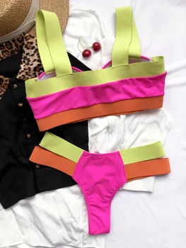 Moterų Seksualus Maudymosi Kostiumėliai, Kratinys Bikini 2020 M. Moteris Push up Biquini Neon Bikini maudymosi kostiumėlį, Maudymosi Kostiumai 2021
