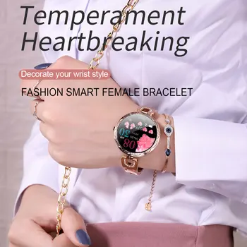 Moterų smart žiūrėti AK15 Prabangos smart apyrankę širdies ritmo vandeniui fitness tracker 