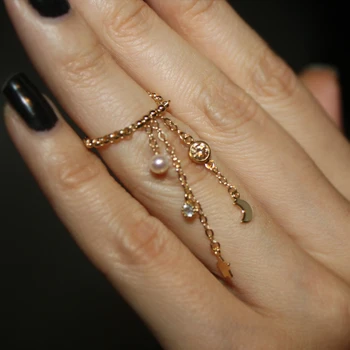 Moterų Žiedas 14k Aukso Gėlavandenių Perlų Piršto Sužadėtuvių Žiedą Vestuvių Papuošalai Romantiška Dovana Moters Žavesio Pearl Meilės Žiedas