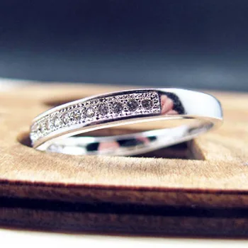 Moterų žiedas vienos eilės micro deimantų karūną su žiedas juvelyriniai dirbiniai moterų Elegantiškas Mini vienos eilės kalnų krištolas mozaikos deimanto žiedas
