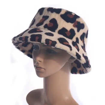 Moterų Žiemos Kibiro Kepurę Dirbtiniais Kailiais Storas Šiltas Mados 2020 M., Minkštas Sulankstomas Lauko Atostogų Lady Leopard Pliušinis Žvejybos Kepurė Panama