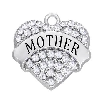 Motinos Diena meilė širdies pakabukas kalnų krištolas papuošalai kristalų MOTINA žavesio mamai dovana priedai