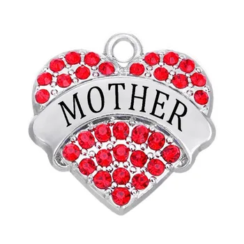 Motinos Diena meilė širdies pakabukas kalnų krištolas papuošalai kristalų MOTINA žavesio mamai dovana priedai