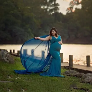 Motinystės Fotografija Rekvizitai Nėštumo Suknelė Nėščioms Moterims Drabužių Medvilnės Ilgos Suknelės Išgalvotas Foto Prop Šaudyti 2019 Naujas Vestidos