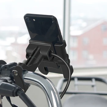 Motociklo Telefono Laikiklis, 360 Laipsnių Sukimosi Vandeniui QC3.0 USB Greitai, Saugiai Įkrauti Telefono Mount Maitinimo Adapteris ATV