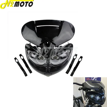 Motociklų Juodas priekinis žibintas Užsakymą Žibintai Lauktuvės Honda Suzuki Yamaha Kawasaki Dirt Bike Dual Sporto XR DRZ DR400 650 450