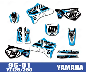 Motociklų nuoma Grafika, Lipdukų Fono Lipdukai Yamaha YZ125 YZ250 YZ 125 250 1996 1997 1998 1999 2000 2001