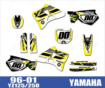 Motociklų nuoma Grafika, Lipdukų Fono Lipdukai Yamaha YZ125 YZ250 YZ 125 250 1996 1997 1998 1999 2000 2001