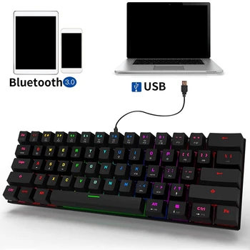MOTOSPEED 60 proc., Mechaninė Žaidimų Klaviatūra su mėlynu Jungiklis 61 Klavišai, mygtukai RGB Apšvietimu Laidinio Žaidimų Klaviatūra PC