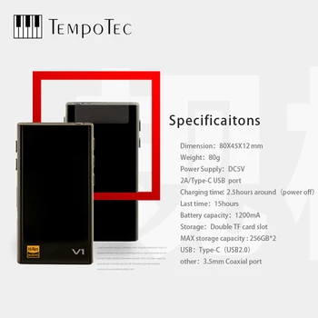 MP3 Grotuvas TempoTec V1-A Variantus HIFI PCM&DSD 256 palaikyti 