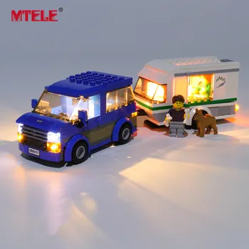 MTELE Prekės LED lemputės Komplektą Už 60117 City Serijos Van & Caravan Žaislas Blokai Compatile Su 02048