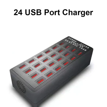 Multi 24 Port USB Įkrovimo Stotis Hub Mobilusis Telefonas, Greitas Įkroviklis Greitai Įkrauti Maitinimo Adapteris, skirtas 
