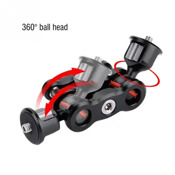 Multi-Funkcija Dual Kamuolį Galva Karšto Batų Magic Arm Mount Adapteris 360degree kamuolį galva su 1/4