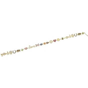 Multi žavesio pakabukas choker karoliai su aukso spalvos vaivorykštė cz asfaltuotas vestuvių moterų neckalce