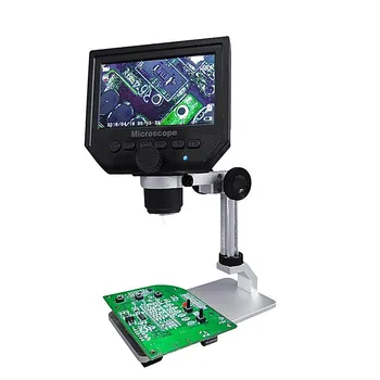 Mustool G600 Skaitmeninės 1-600X 3.6 MP 4.3 colių HD LCD Ekranas Mikroskopu Nuolat didinamasis stiklas su Lydinys Stovėti Versijos