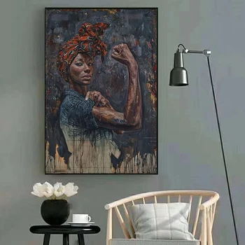 MUTU Grafiti Afrikos Mergina Plakatas Aliejus, Drobė Art Prints Afrikos Moters Portretas Meno Tapybos Sienos Nuotraukas Gyvenimo Kambario Dekoro