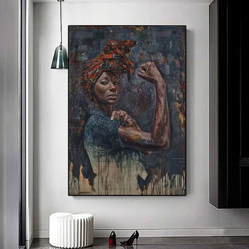 MUTU Grafiti Afrikos Mergina Plakatas Aliejus, Drobė Art Prints Afrikos Moters Portretas Meno Tapybos Sienos Nuotraukas Gyvenimo Kambario Dekoro